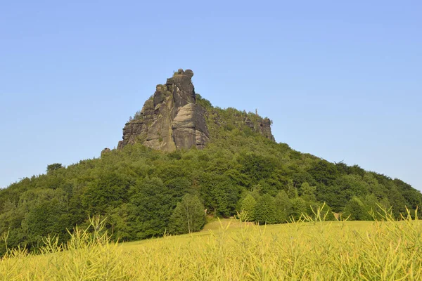 Lilienstein Ett Mycket Distinkt Berg Sachsen Sachsen Sydöstra Tyskland — Stockfoto