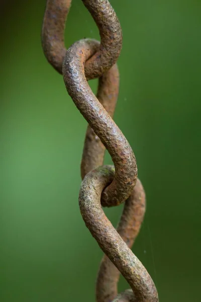 Nahaufnahme Einer Verrosteten Eisenkette Nahaufnahme Einer Rostigen Eisenkette — Stockfoto