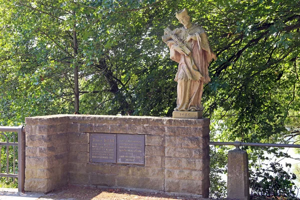 Estátua Nepomuk Ponte Jagst Berlichingen — Fotografia de Stock