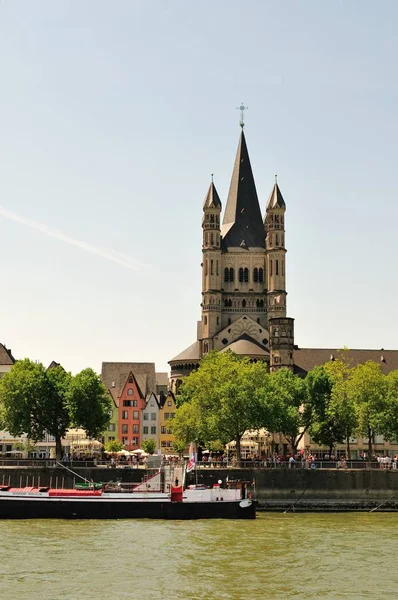 Zicht Rhine Promenade Cologne — Stockfoto