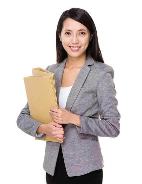 Business Woman Hold Folder — Stock Photo, Image