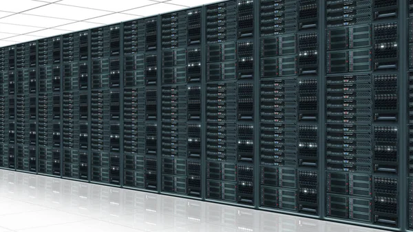 Serverrum Med Servrar Datacenter — Stockfoto