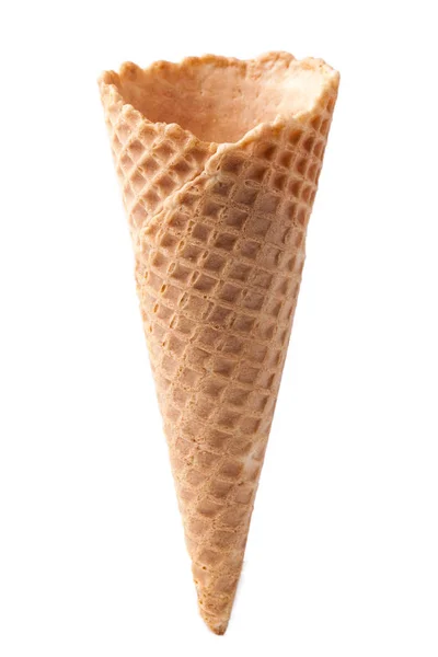 Cono Aislado Helado Vacío Fondo Blanco — Foto de Stock