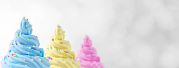 Bannière Crème Glacée Douce Colorée — Photo