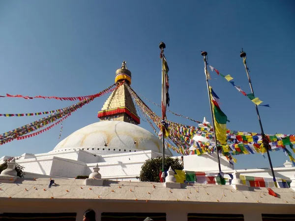 Прапорами Молитви Катманду Непал — стокове фото
