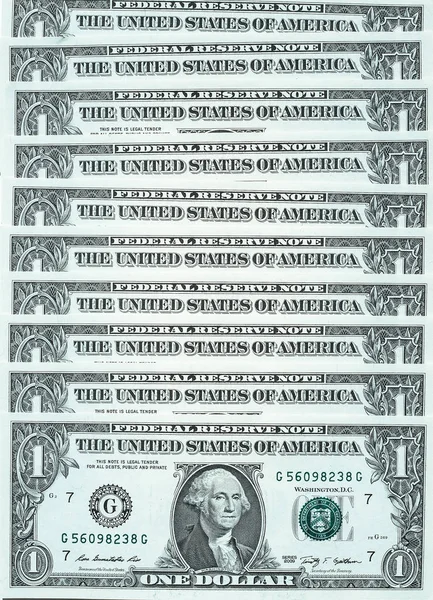 ドル紙幣1ドルの米ドル通貨を背景に — ストック写真