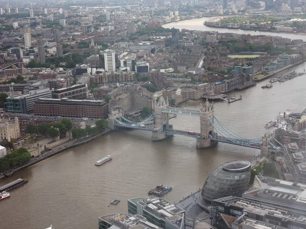 Vista Aérea Rio Tâmisa Londres Reino Unido — Fotografia de Stock