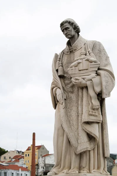 Lissabon Stadt Portugale Statue Von Saint Vincent Wahrzeichen — Stockfoto