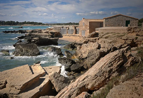 Vieille Forteresse Sur Côte Mer Méditerranée — Photo