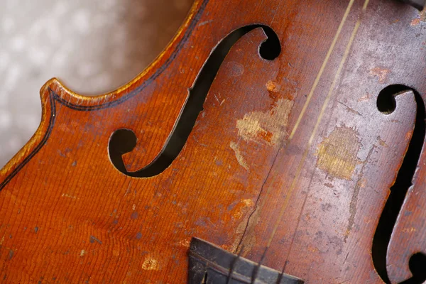 Color Detail Used Old Violin — Stock Photo, Image