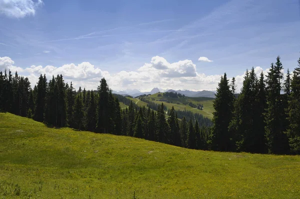 Vue Panoramique Sur Paysage Alpin Majestueux — Photo