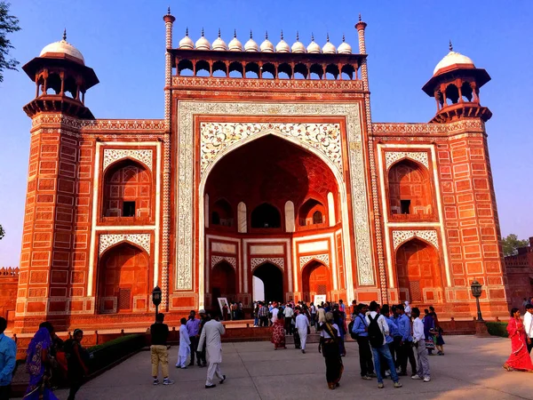 Agra Hindistan Ünlü Taj Mahal Türbesi — Stok fotoğraf