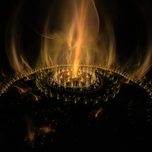 コンピューターグラフィックス 魔法の火の輪 — ストック写真