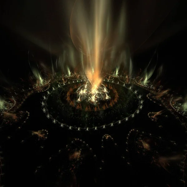 コンピューターグラフィックス 魔法の火の輪 — ストック写真