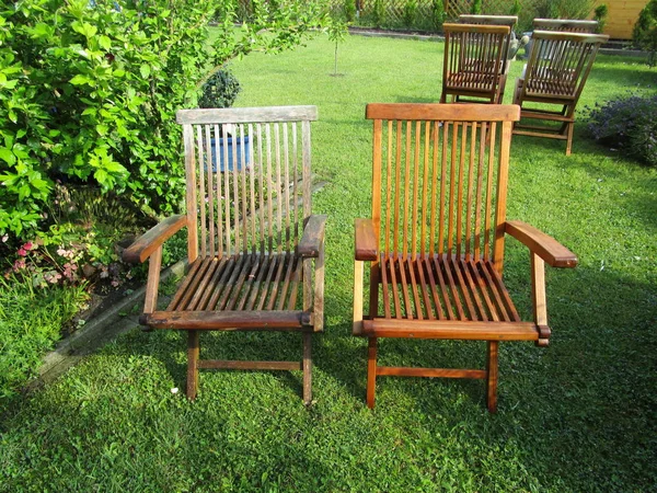 Oiled Garden Chairs Oiled — Stock Photo, Image