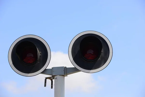 Trilhos Ferroviários Sistema Sinalização Espanha — Fotografia de Stock