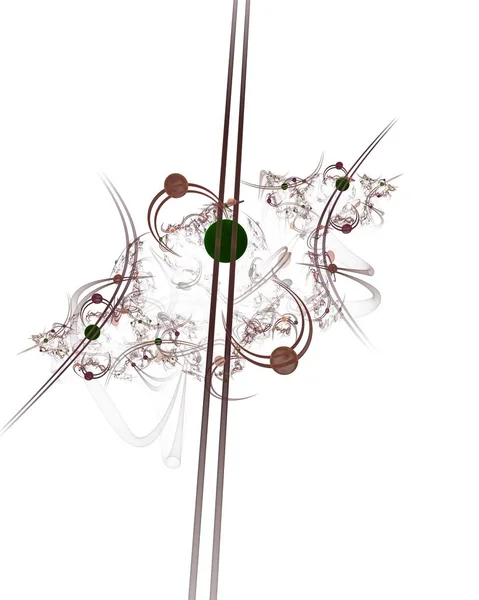 Elegantní Tvary Kuliček Linií Křivek Květinovými Motivy Bílém Pozadí — Stock fotografie