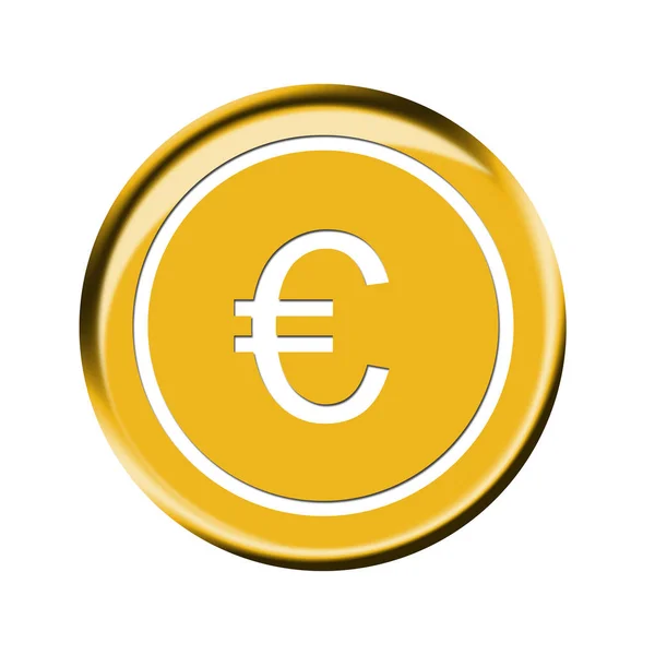 Απεικόνιση Του Κουμπιού Του Σήματος Ευρώ — Φωτογραφία Αρχείου
