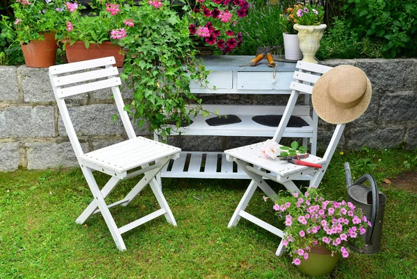 Tuinstoelen Stoel Bank — Stockfoto