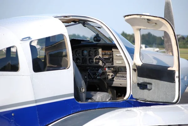 View Cockpit Small Sport Airplane — Stock Photo, Image