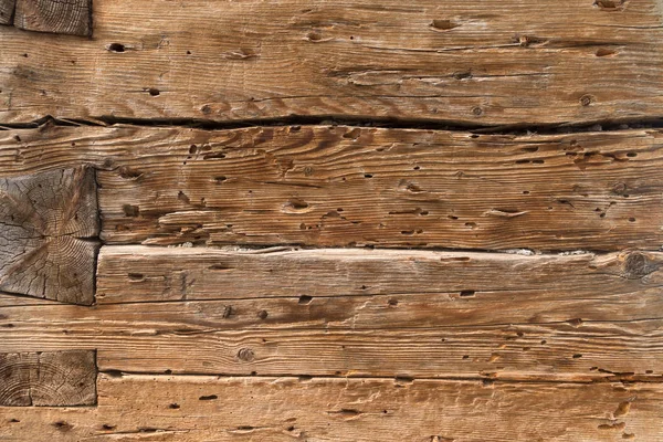 特写旧褐色木梁的施工 — 图库照片
