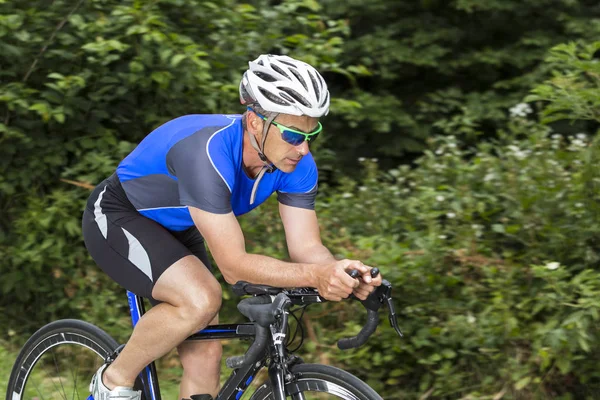 Triatleta Ciclismo Masculino Anos — Fotografia de Stock