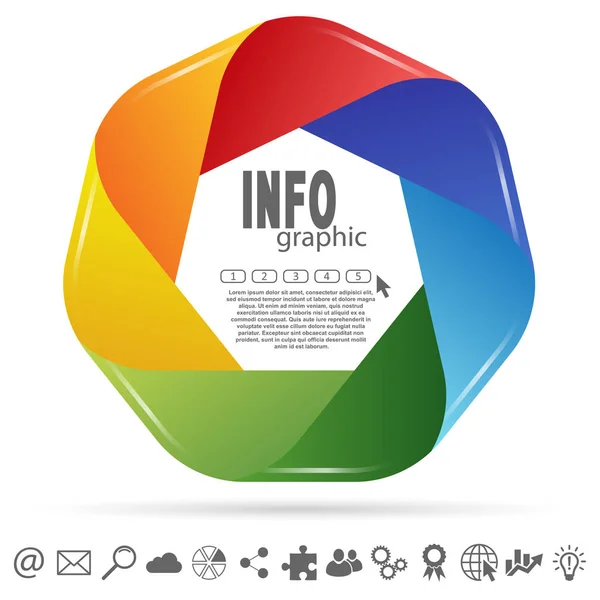 Infográfico Negócios Colorido Com Sete Opções Alguns Ícones Web — Fotografia de Stock