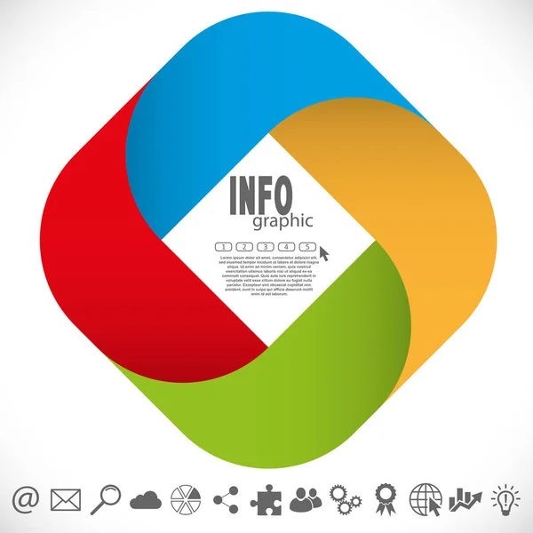 Business Info Graphic Four Options Some Web Icons — Stock Photo, Image