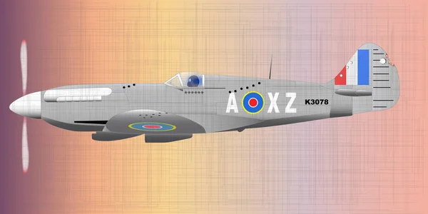 Бойовий Літак Supermarine World War Spitfire Mark Xiv Повертається Патрулювання — стокове фото