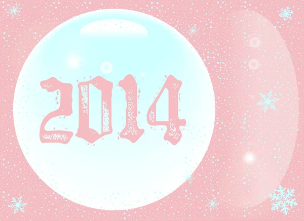 Ένα Νέο Έτος 2014 Φόντο Ροζ Νιφάδες Χιονιού — Φωτογραφία Αρχείου