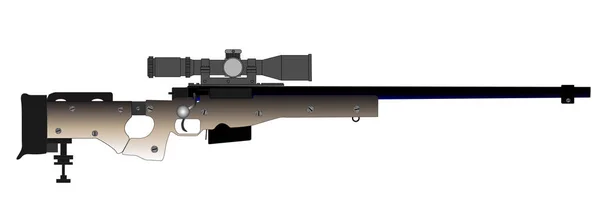 Rifle Sniper Moderno Isolado Branco — Fotografia de Stock