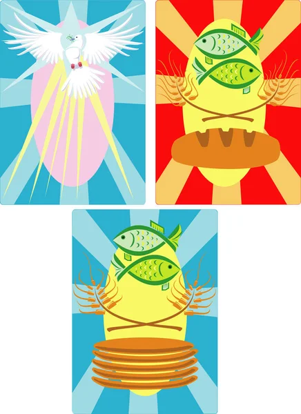 Conjunto Símbolos Cristianos Obra Arte Temática Cristiana Que Representa Paz — Foto de Stock