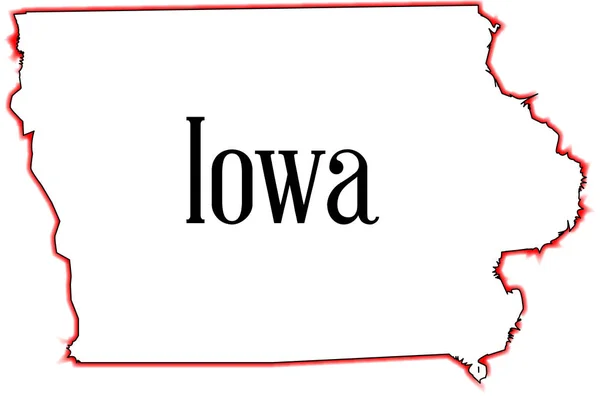 Mapa Estado Iowa Sobre Fundo Branco — Fotografia de Stock