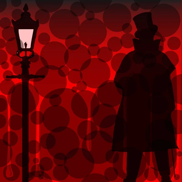 Jack Ripper Background Shadowa Silhouette Red Background — Stock Photo, Image