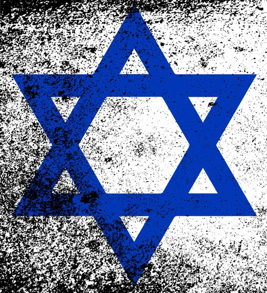 Stern Der Flagge Israels Blau Weiß Mit Grunge Effekt — Stockfoto