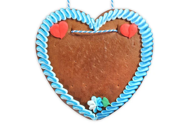 Original Corazón Pan Gingerbread Sin Etiquetas Fondo Blanco —  Fotos de Stock