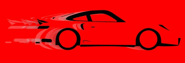 Ein Schnelles Auto Silhouette Mit Geschwindigkeitsunschärfe Bei Rot — Stockfoto