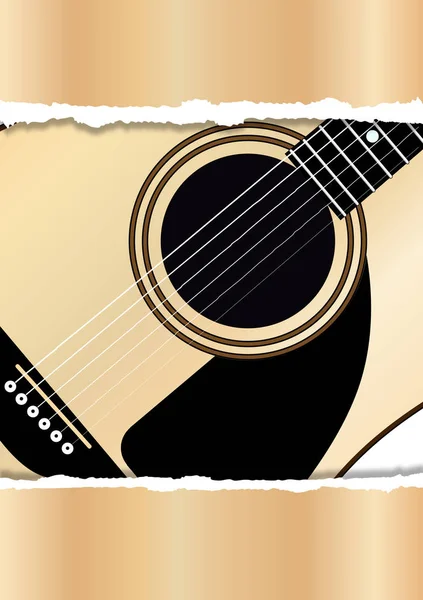 Chitarra Acustica Con Poster Strappato Come Poster Evento Chitarra Acustica — Foto Stock