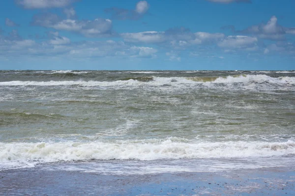 Dia Tempestuoso Costa Mar Norte Dinamarquês — Fotografia de Stock