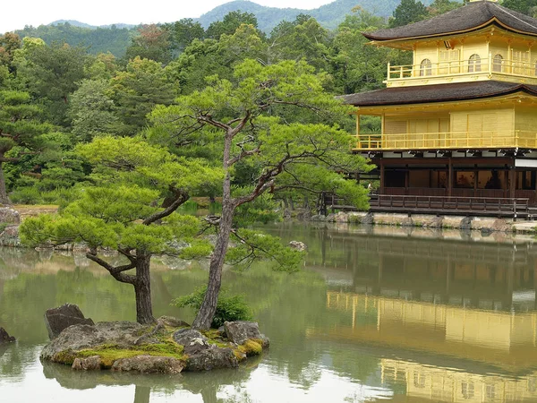 Arany Pavilon Templom Kiotói Japán Rokuon Újra Templom Ereklye Csarnok — Stock Fotó