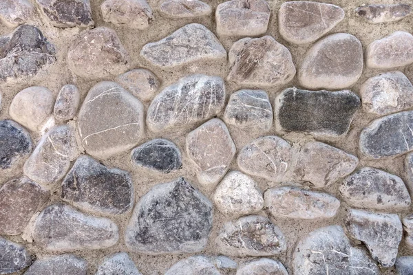 Деталь Натуральної Кам Яної Стіни Більшої Сірої Гальки — стокове фото