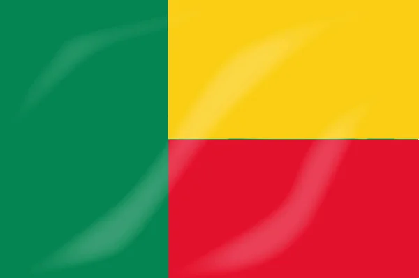 Die Flagge Des Afrikanischen Landes Benin — Stockfoto
