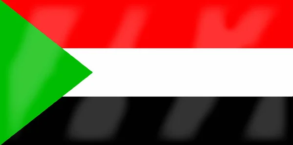 Die Flagge Des Afrikanischen Landes Sudan — Stockfoto