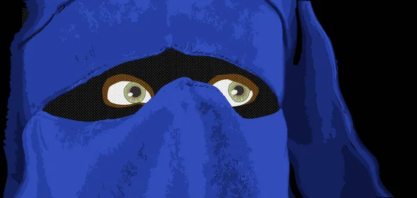 Una Donna Islamica Con Copricapo Blu — Foto Stock
