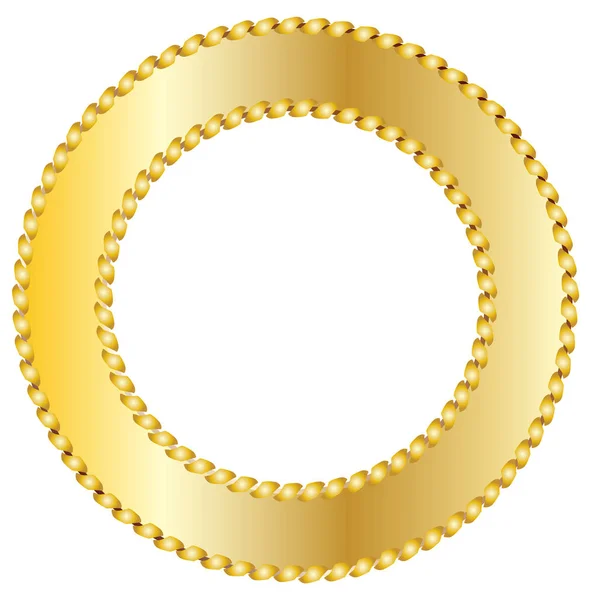 Ein Paar Goldene Seile Grenzt Isoliert Auf Weißem Hintergrund — Stockfoto
