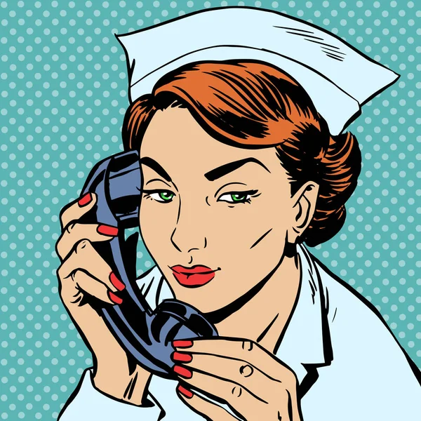 Νοσοκόμα Στη Ρεσεψιόν Μιλάει Στο Τηλέφωνο Ενιαίες Εισαγωγές Νοσοκομείων — Φωτογραφία Αρχείου
