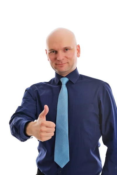 Businessman Front White Background Thumb — Stock Photo, Image