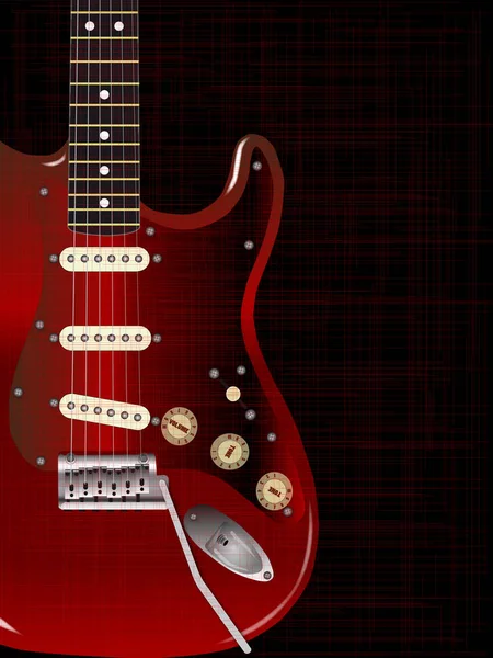 Uma Guitarra Elétrica Escura Com Efeito Grunge Sobre Fundo Escuro — Fotografia de Stock