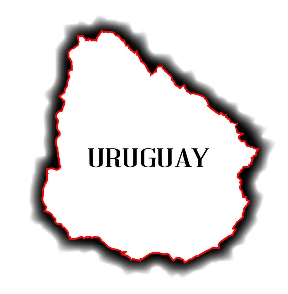 Plattegrond Van Het Zuid Amerikaanse Uruguay — Stockfoto