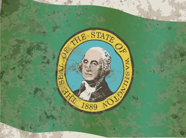 Флаг Штата Вашингтон Мотивом Печати Штата Вашингтон — стоковое фото